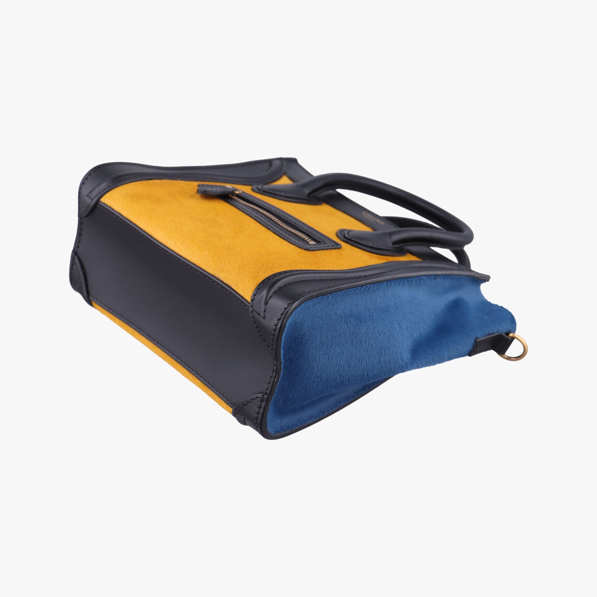 luggage nano shopper Black×Yellow×Blue Leather × Horsehair F-GA-0153ラゲージナノショッパー ブラック×イエロー×ブルー レザー × ホースヘア F-GA-0153