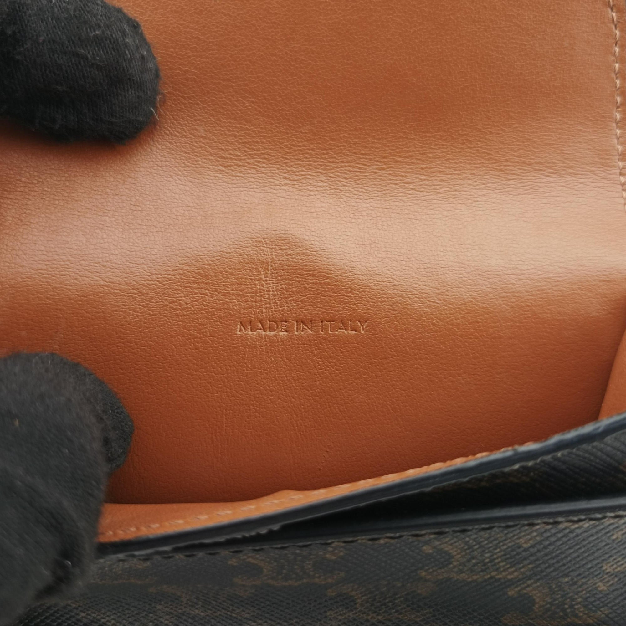 Triomphe Phone Pouch Brown PVC coated canvas×Leather S-AN-4231トリオンフ フォンポーチ ブラウン PVCコーティングキャンバス×レザー S-AN-4231