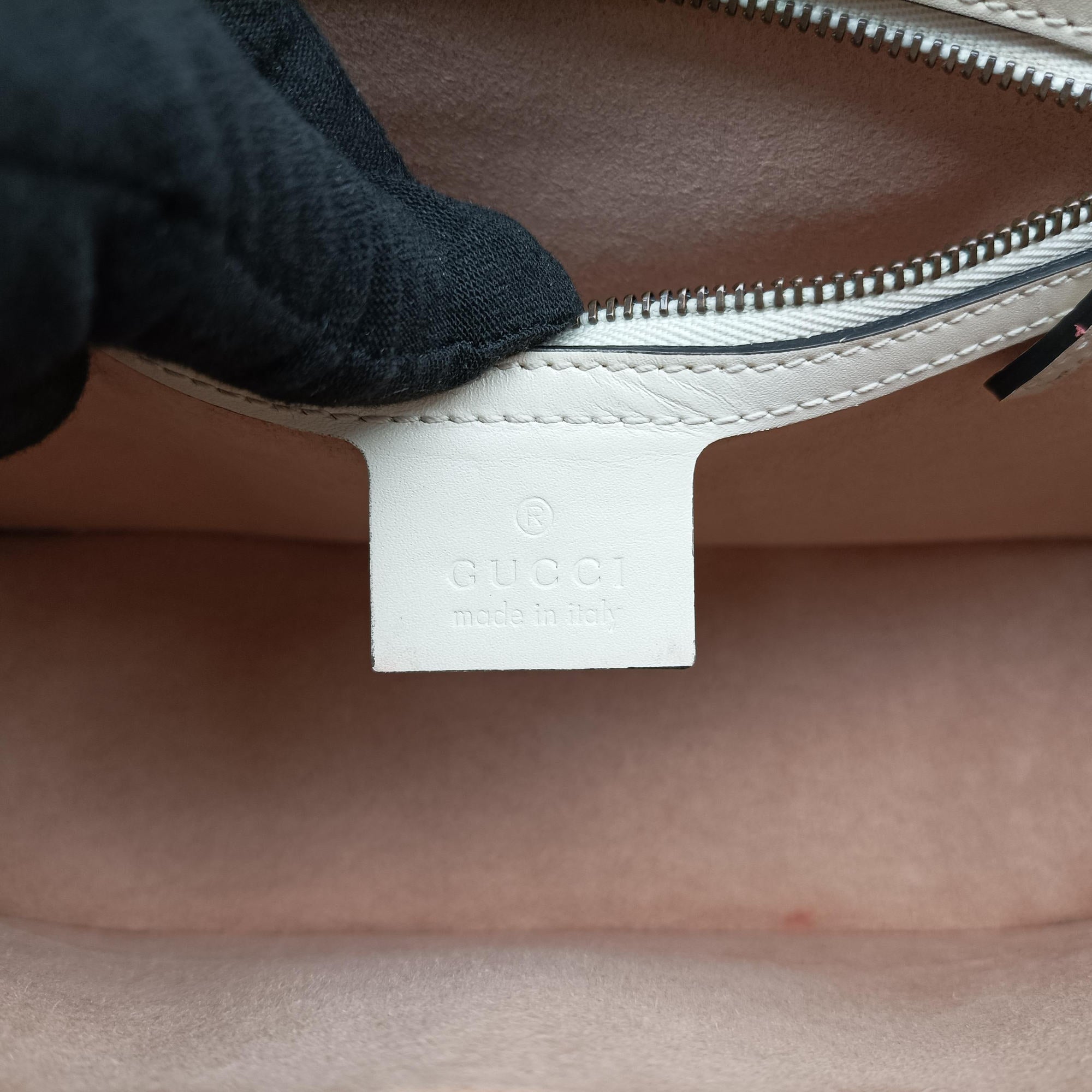 Queen Margaret Black×white Leather 476541 F024096292クイーン マーガレット ブラック×ホワイト レザー 476541 F024096292