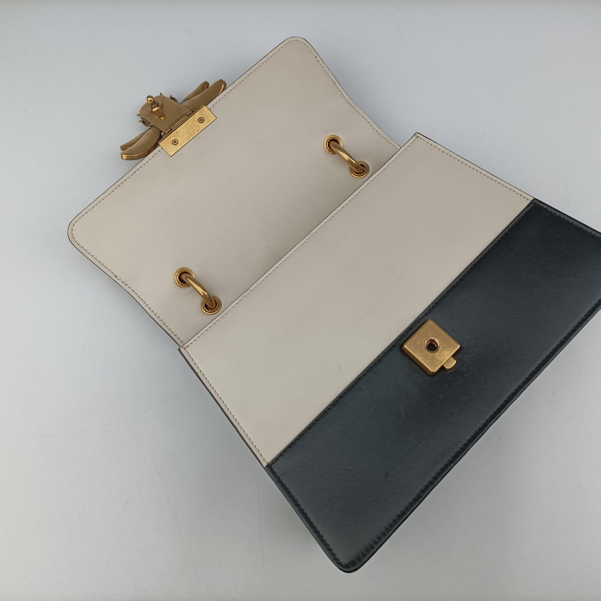 Queen Margaret Black×white Leather 476541 F024096292クイーン マーガレット ブラック×ホワイト レザー 476541 F024096292