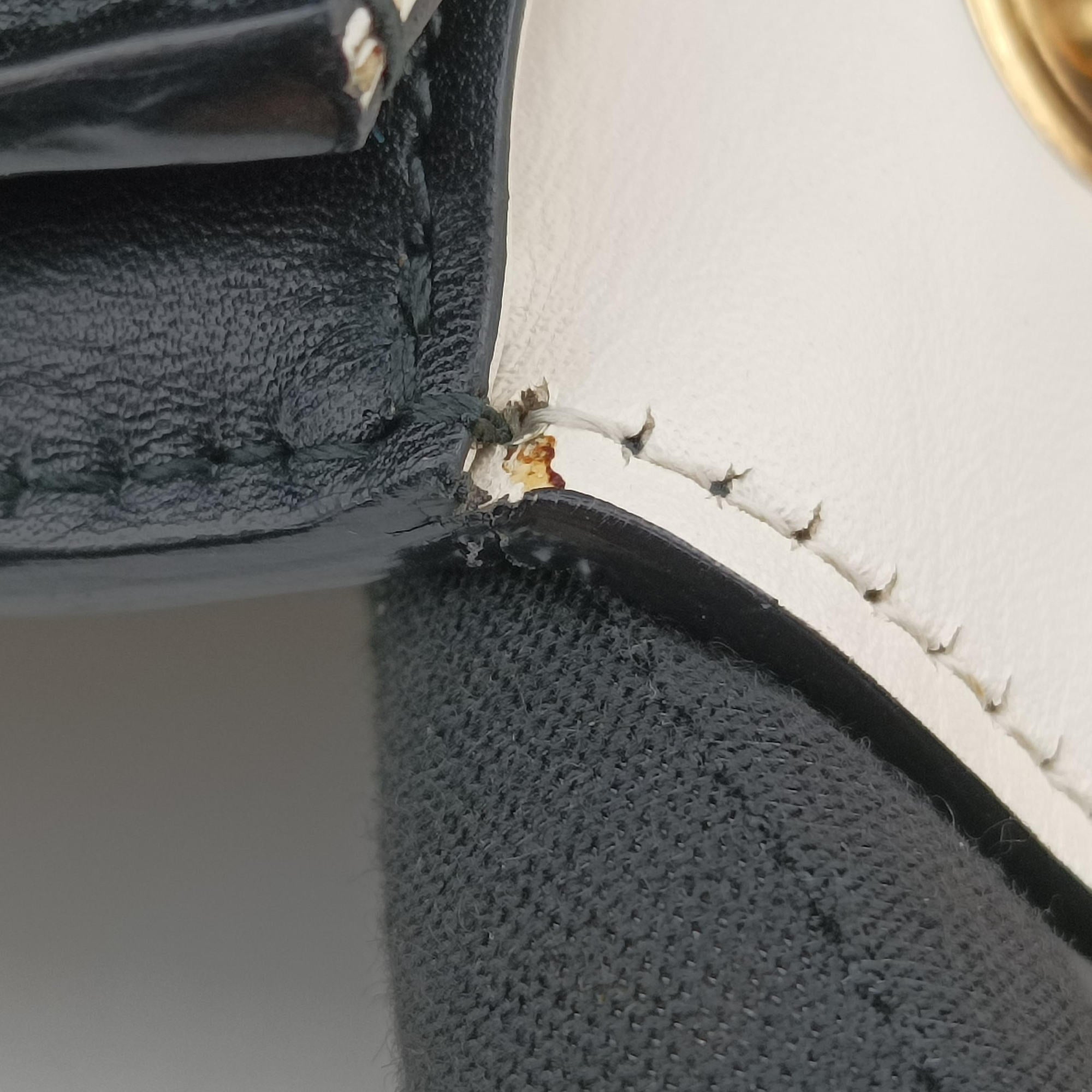 Queen Margaret Black×white Leather 476541 F024096292クイーン マーガレット ブラック×ホワイト レザー 476541 F024096292