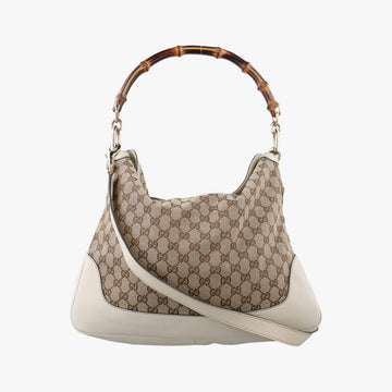 Bamboo Beige×White Canvas×Leather 282315 B011335850バンブー ベージュ×ホワイト キャンバス×レザー 282315 B011335850
