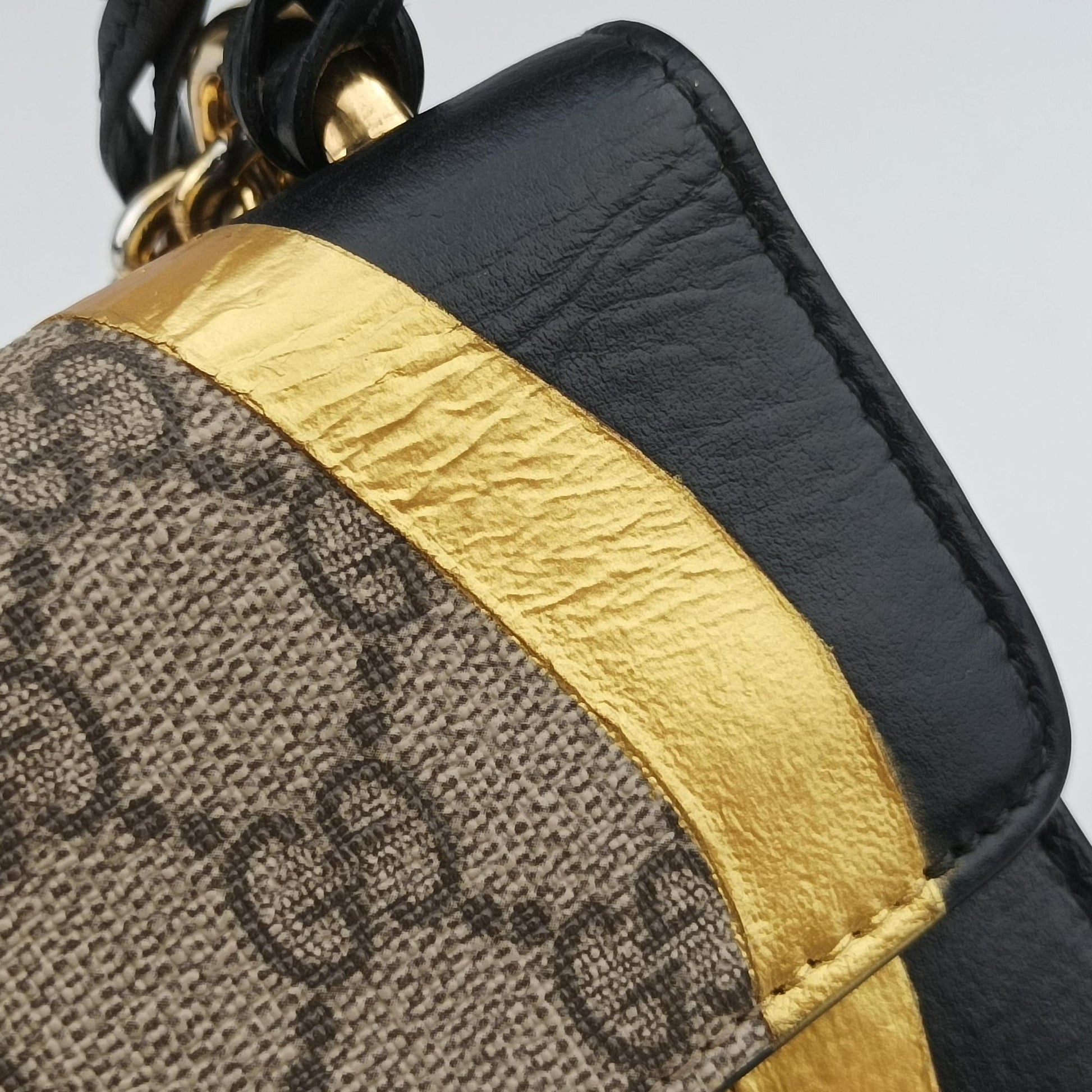 Padlock beige×Black PVC coated canvas×Leather 432182 B021838798パドロック ベージュ×ブラック PVCコーティングキャンバス×レザー 432182 B021838798