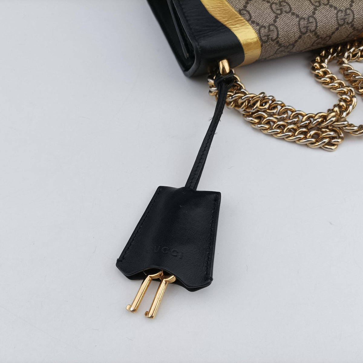 Padlock beige×Black PVC coated canvas×Leather 432182 B021838798パドロック ベージュ×ブラック PVCコーティングキャンバス×レザー 432182 B021838798