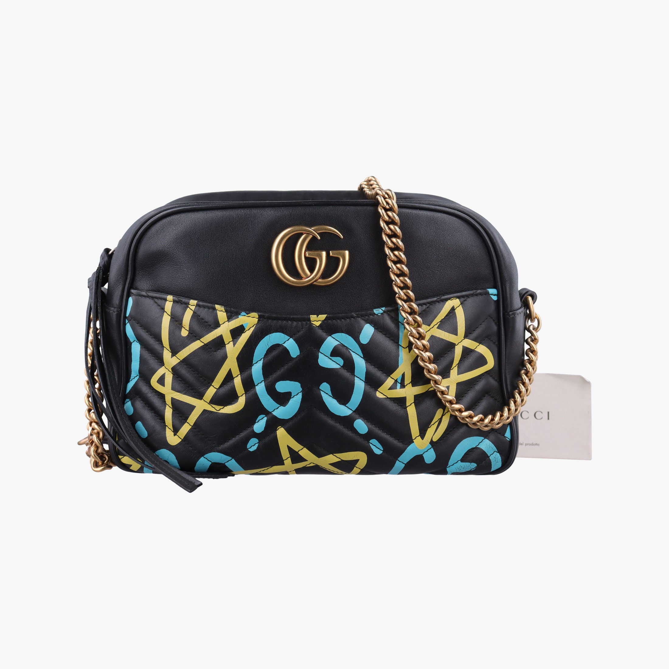 GG Marmont Black×multicolor Leather 443499 C020458347GGマーモント ブラック×マルチカラー レザー 443499 C020458347