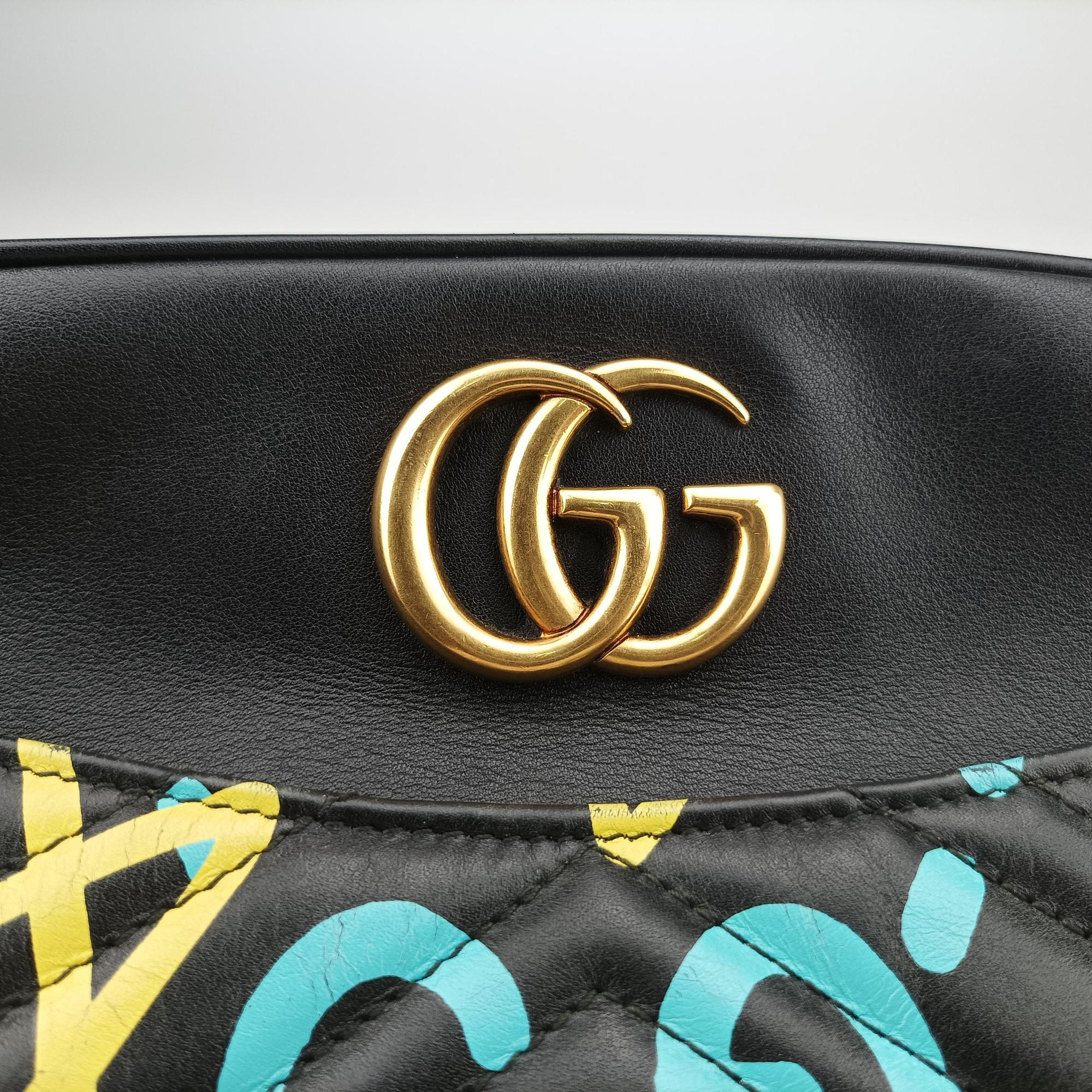 GG Marmont Black×multicolor Leather 443499 C020458347GGマーモント ブラック×マルチカラー レザー 443499 C020458347