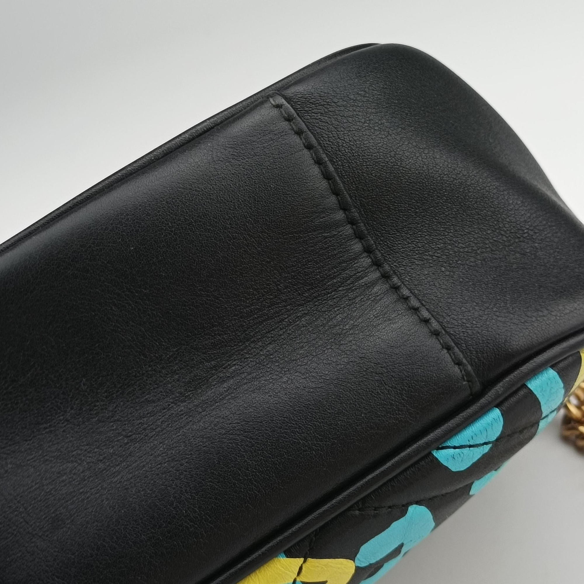 GG Marmont Black×multicolor Leather 443499 C020458347GGマーモント ブラック×マルチカラー レザー 443499 C020458347