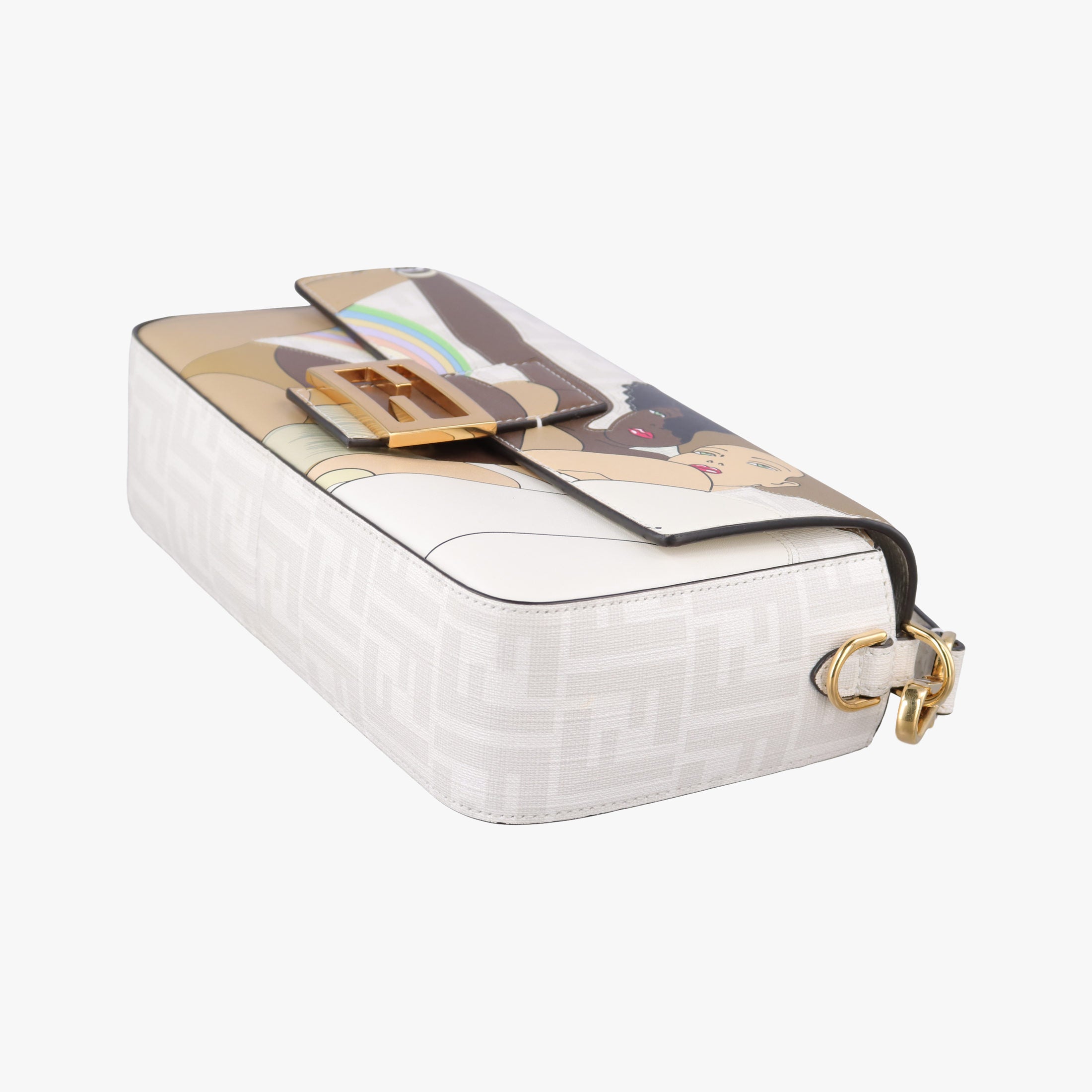 BAGUETTE White × Multicolor Coated Canvas × Leather 8BR600 8BR600-AJH1-228-10429マンマバケット ホワイト × マルチカラー コーティングキャンバス ×  レザー 8BR600 8BR600-AJH1-228-10429