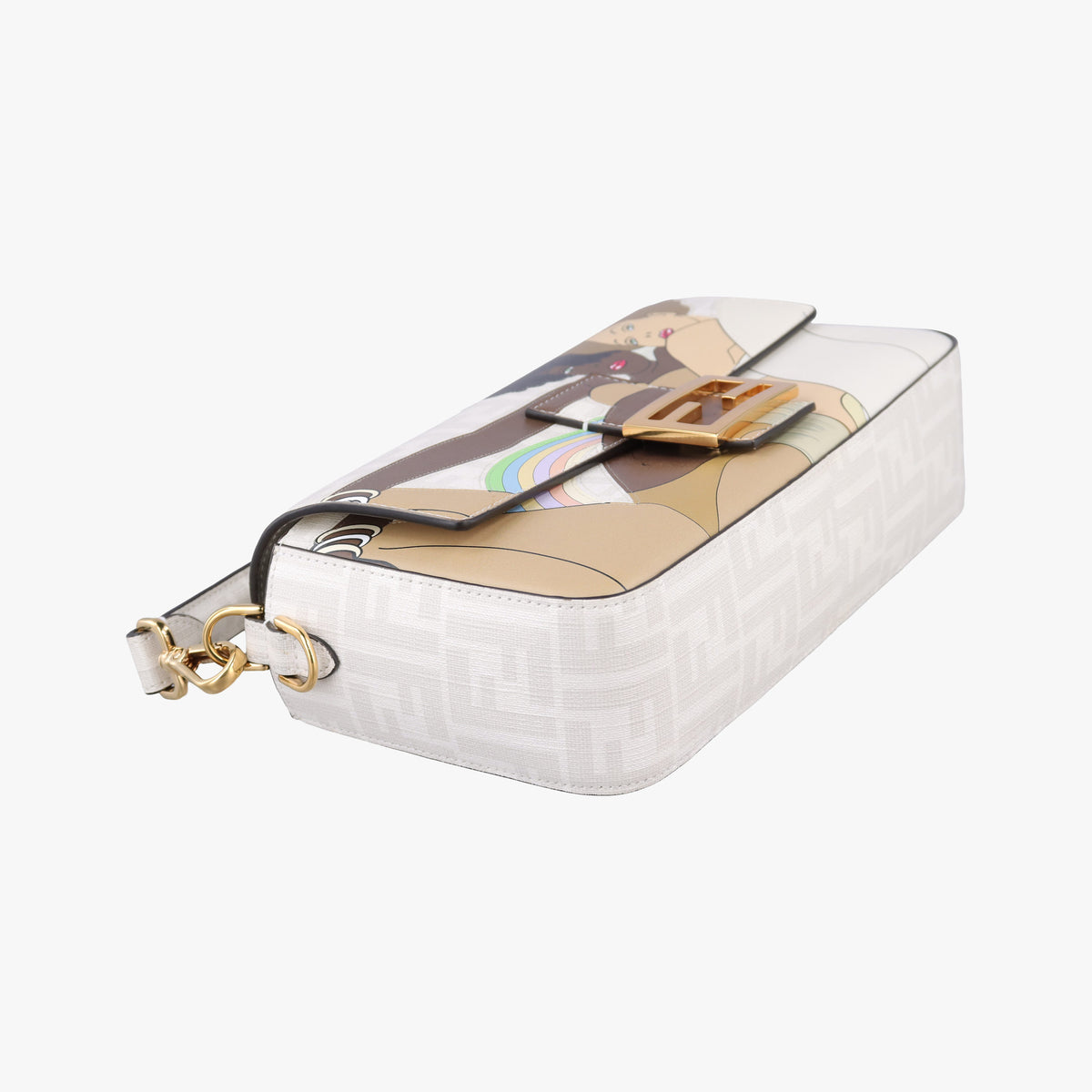BAGUETTE White × Multicolor Coated Canvas × Leather 8BR600 8BR600-AJH1-228-10429マンマバケット ホワイト × マルチカラー コーティングキャンバス ×  レザー 8BR600 8BR600-AJH1-228-10429