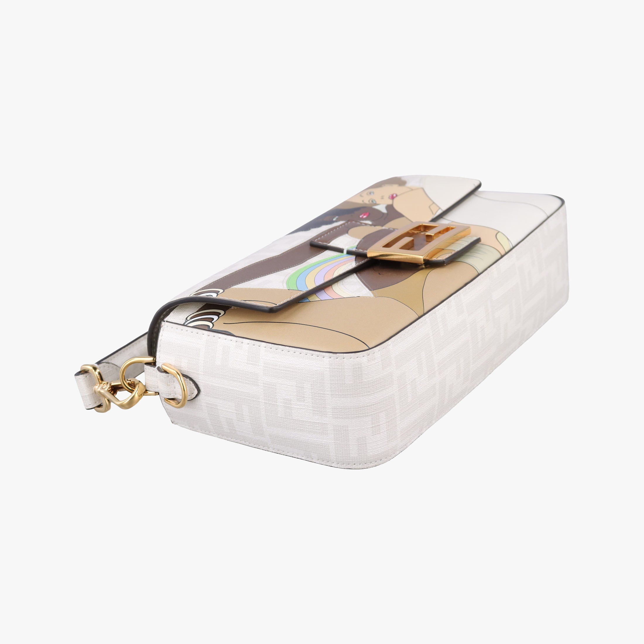 BAGUETTE White × Multicolor Coated Canvas × Leather 8BR600 8BR600-AJH1-228-10429マンマバケット ホワイト × マルチカラー コーティングキャンバス ×  レザー 8BR600 8BR600-AJH1-228-10429