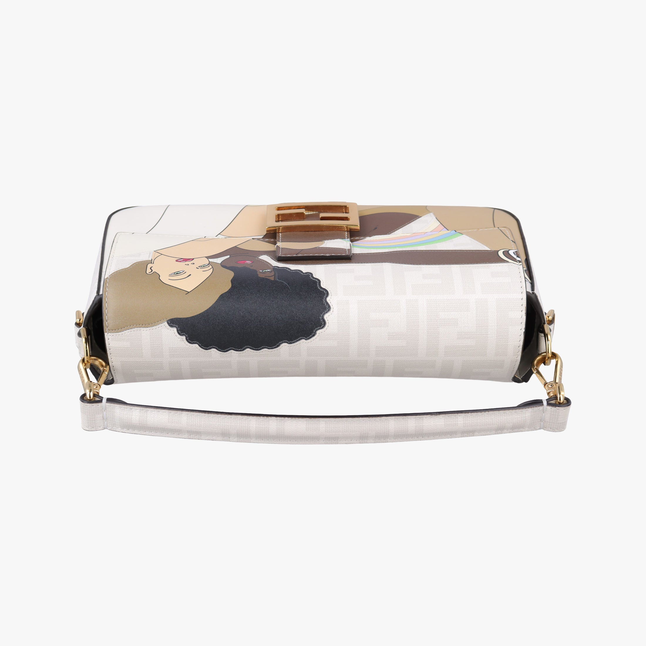 BAGUETTE White × Multicolor Coated Canvas × Leather 8BR600 8BR600-AJH1-228-10429マンマバケット ホワイト × マルチカラー コーティングキャンバス ×  レザー 8BR600 8BR600-AJH1-228-10429