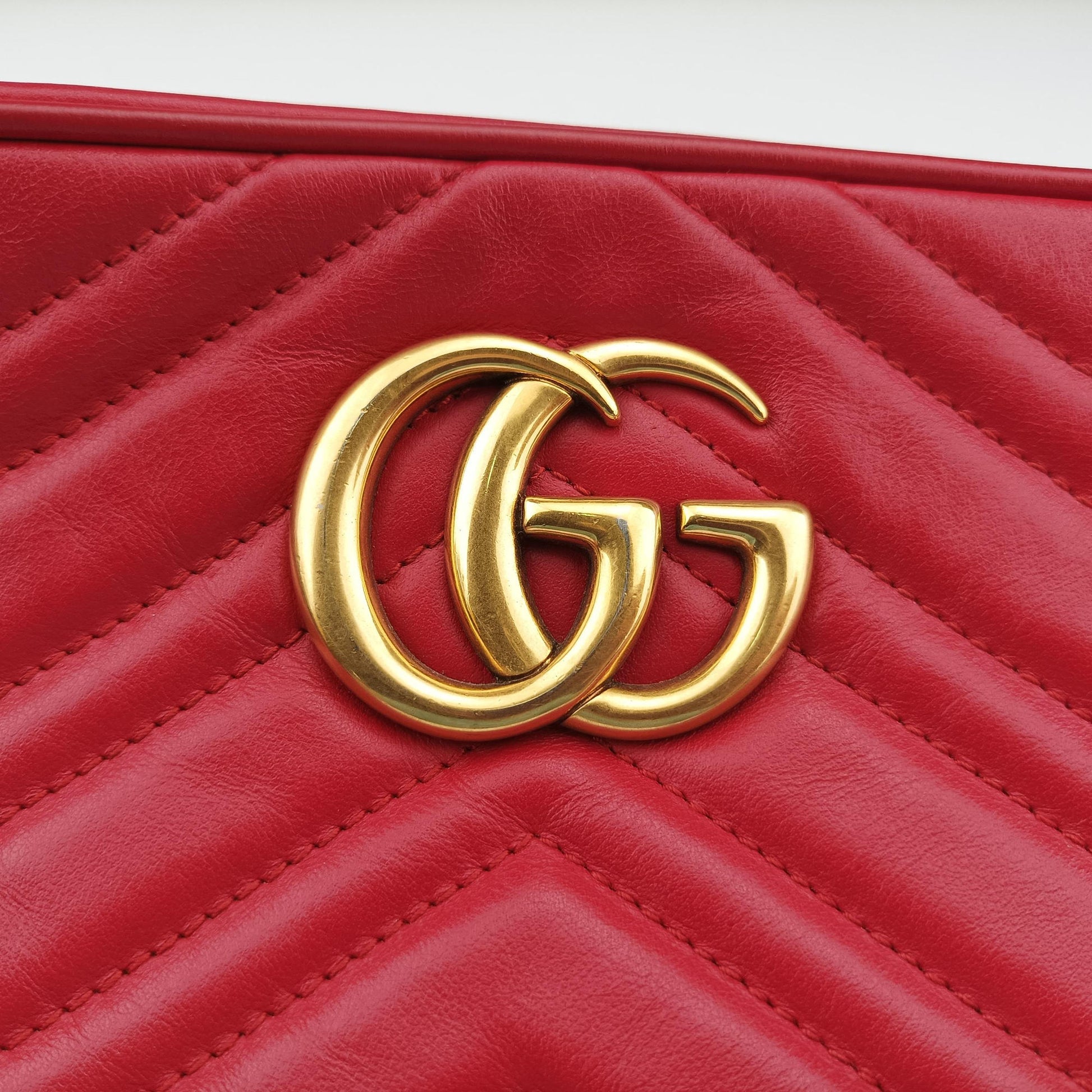 GG Marmont Red Leather 447632 H023318361GGマーモント レッド レザー 447632 H023318361