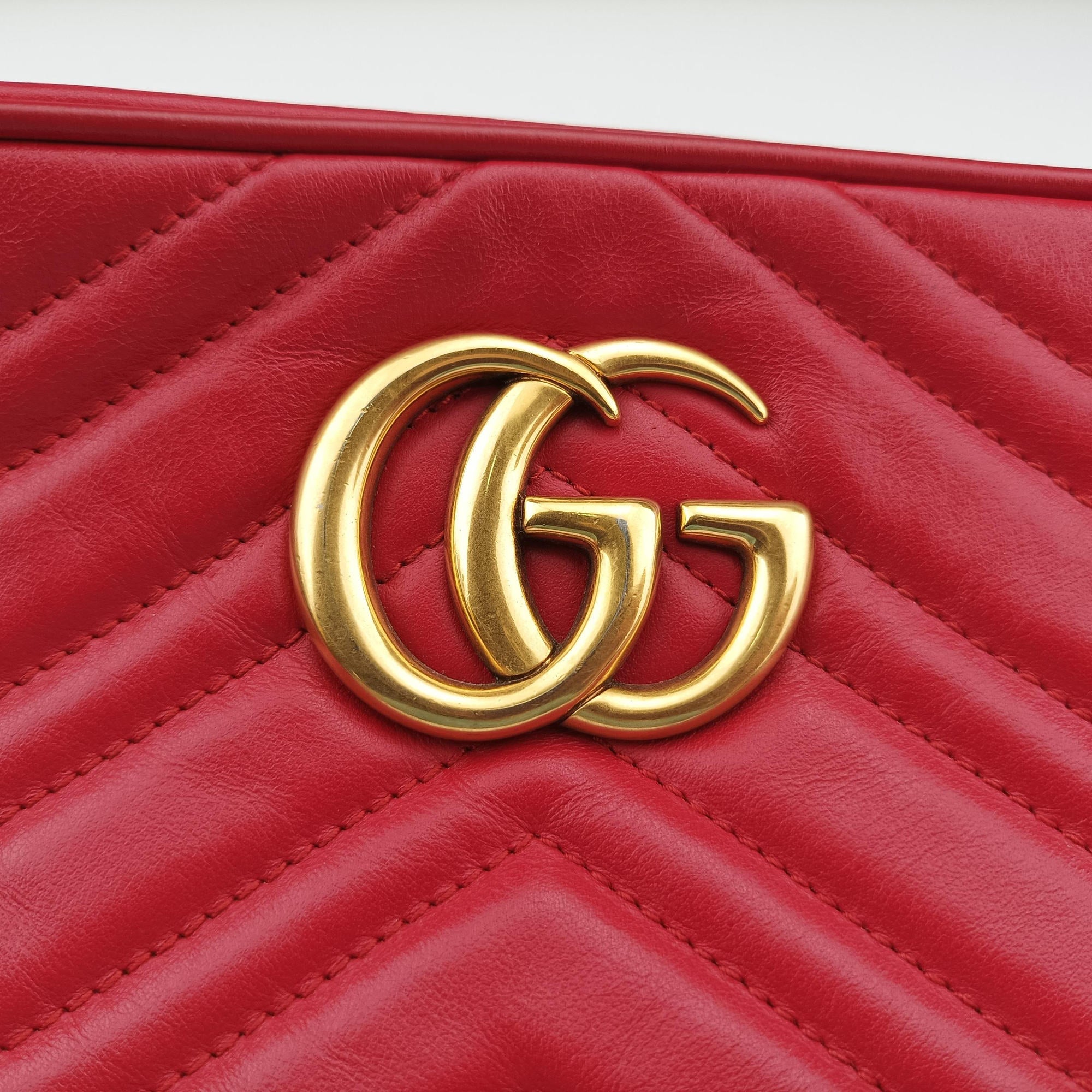 GG Marmont Red Leather 447632 H023318361GGマーモント レッド レザー 447632 H023318361