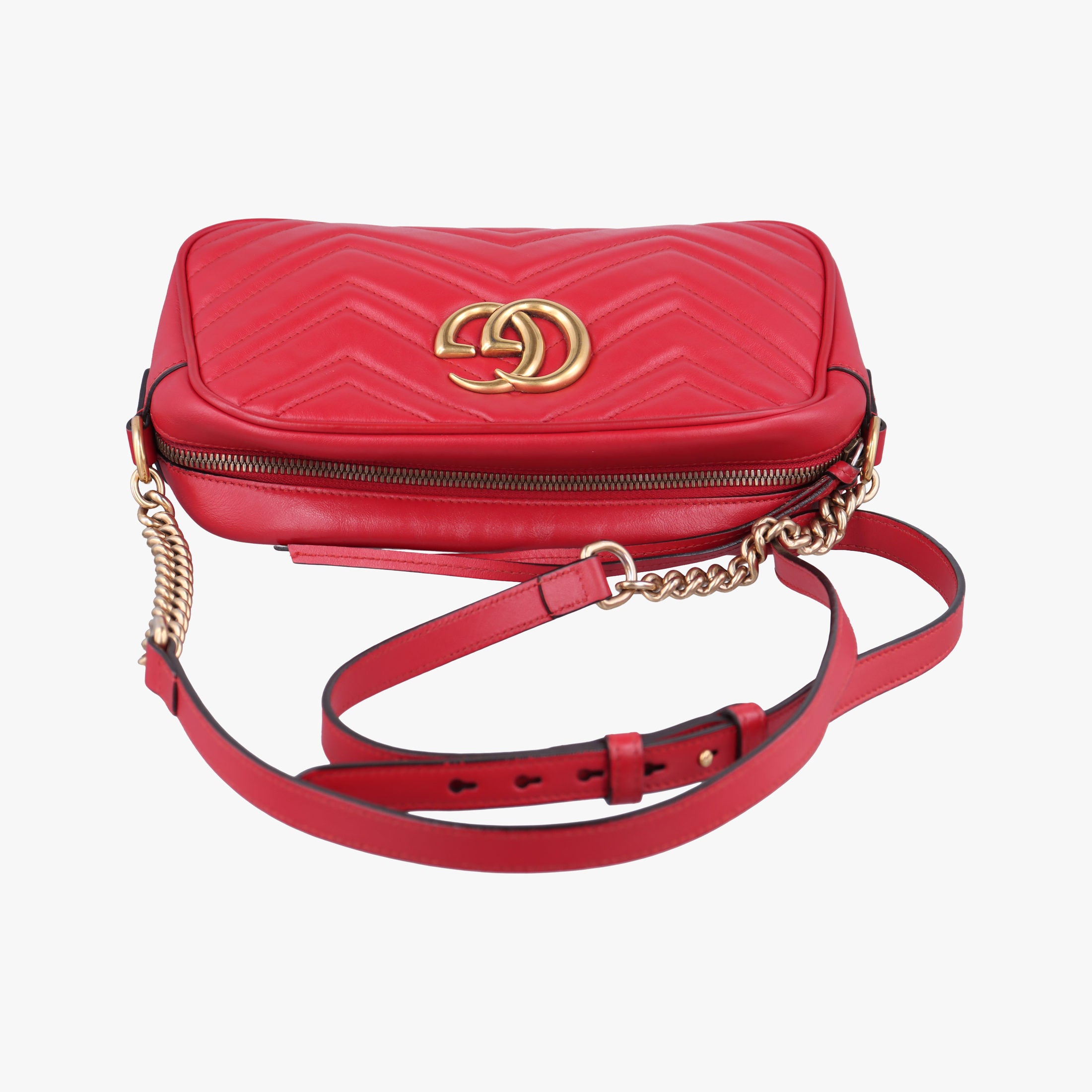 GG Marmont Red Leather 447632 H023318361GGマーモント レッド レザー 447632 H023318361