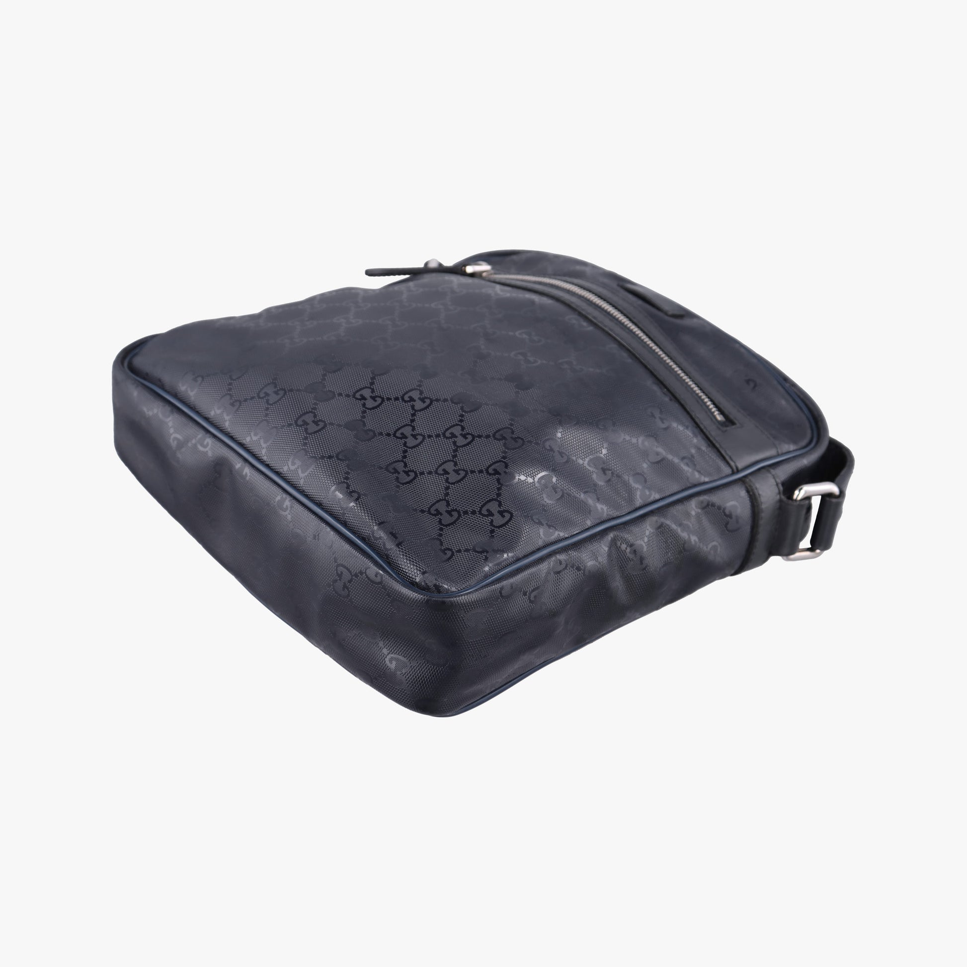 GG Imprime Messenger Navy PVC coated canvas×Leather 201448 C8945368GGインプリメ メッセンジャー ネイビー PVCコーティングキャンバス×レザー 201448 C8945368