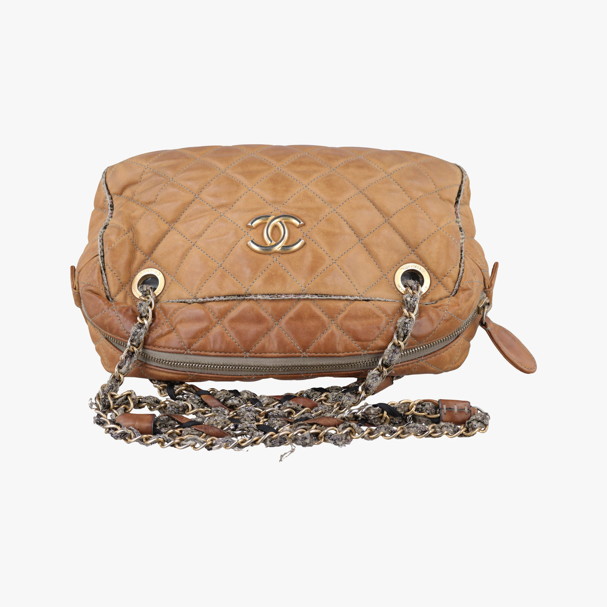 Pre-owned Chanel Matelasse Brown Iridescent Calfskin A50309 shoulderbag | stylenewstar