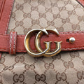 Pre-owned Gucci GG Running Brown Canvas×Leather 247185 shoulderbag | stylenewstar