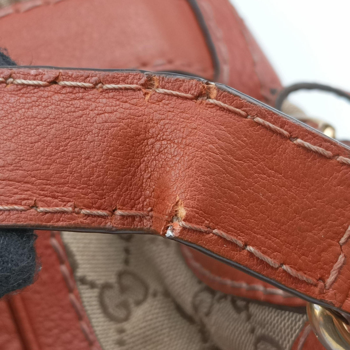 Pre-owned Gucci GG Running Brown Canvas×Leather 247185 shoulderbag | stylenewstar