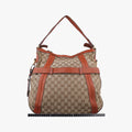 Pre-owned Gucci GG Running Brown Canvas×Leather 247185 shoulderbag | stylenewstar