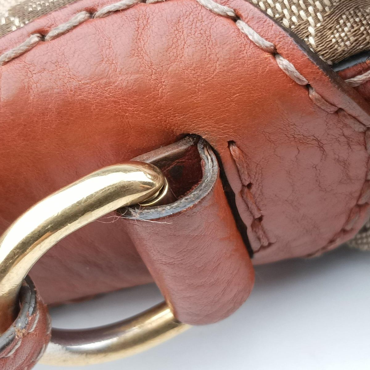 Pre-owned Gucci GG Running Brown Canvas×Leather 247185 shoulderbag | stylenewstar