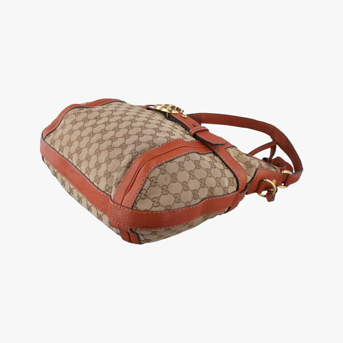 Pre-owned Gucci GG Running Brown Canvas×Leather 247185 shoulderbag | stylenewstar