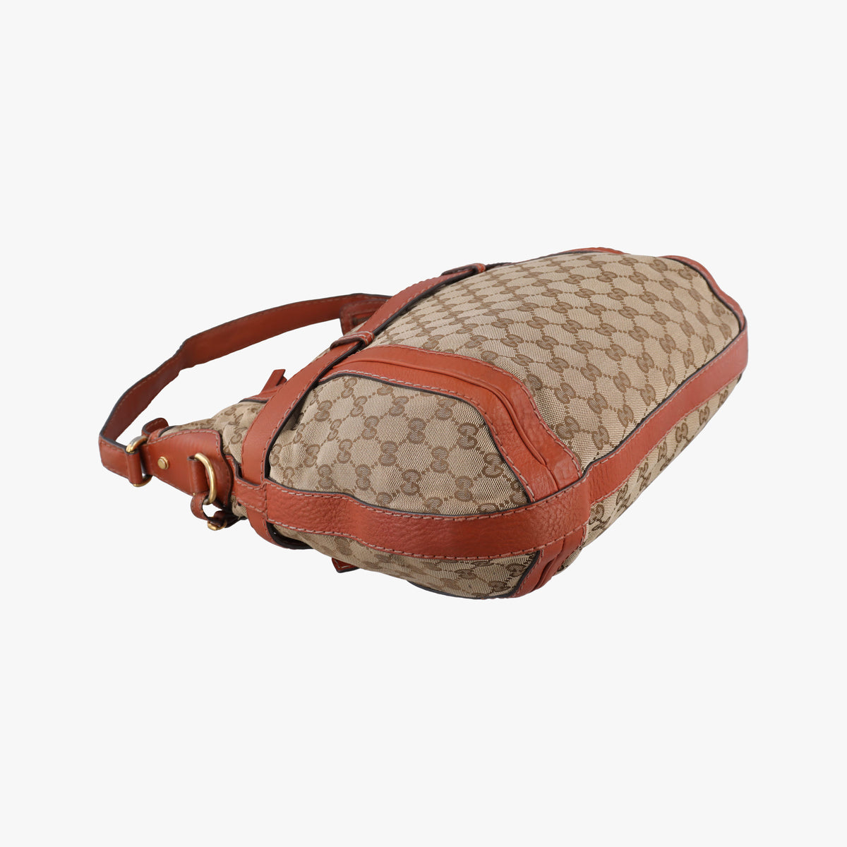 Pre-owned Gucci GG Running Brown Canvas×Leather 247185 shoulderbag | stylenewstar