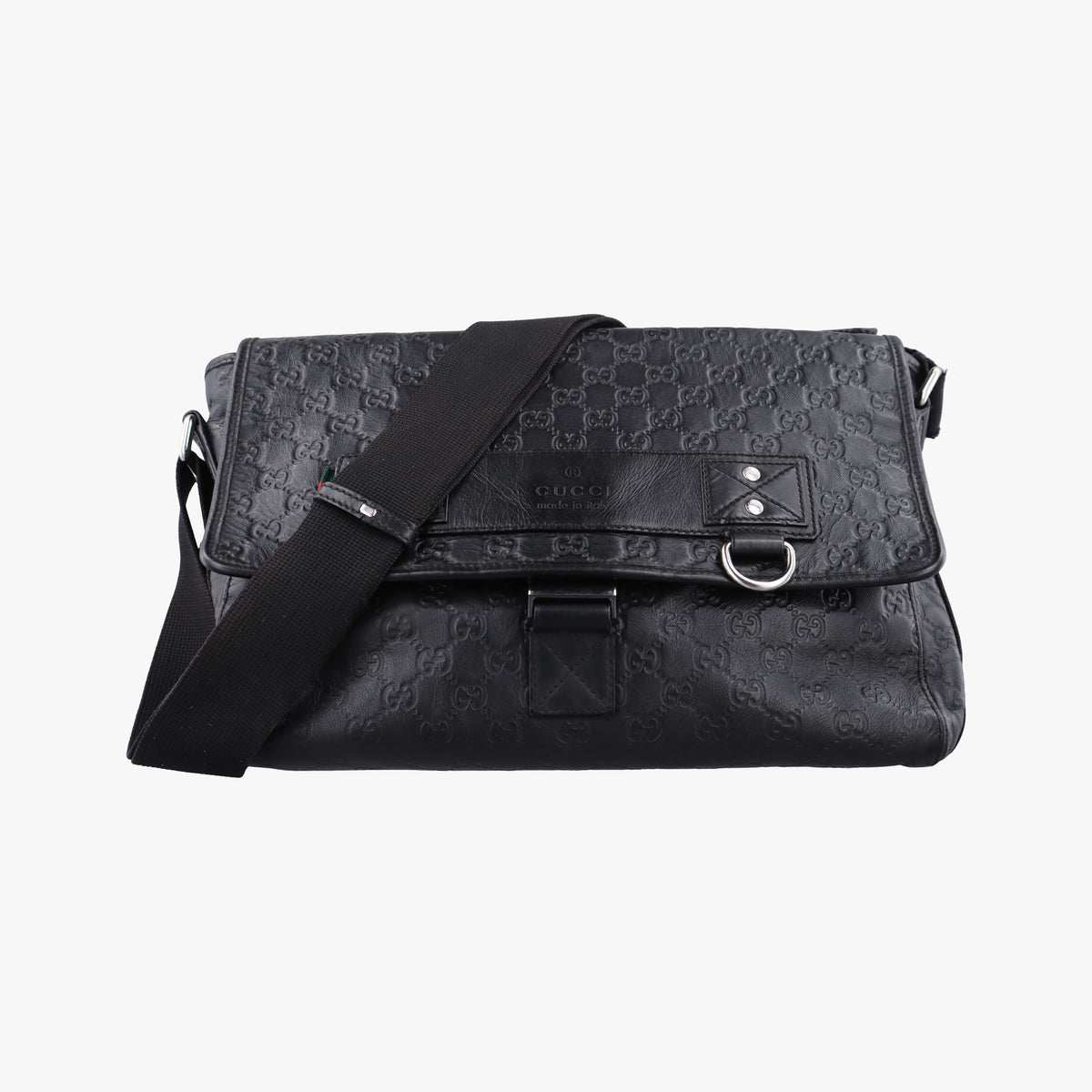 Guccissima Rubber Messenger Black Leather 246067 D011630899グッチシマ メッセンジャー ブラック レザー 246067 D011630899
