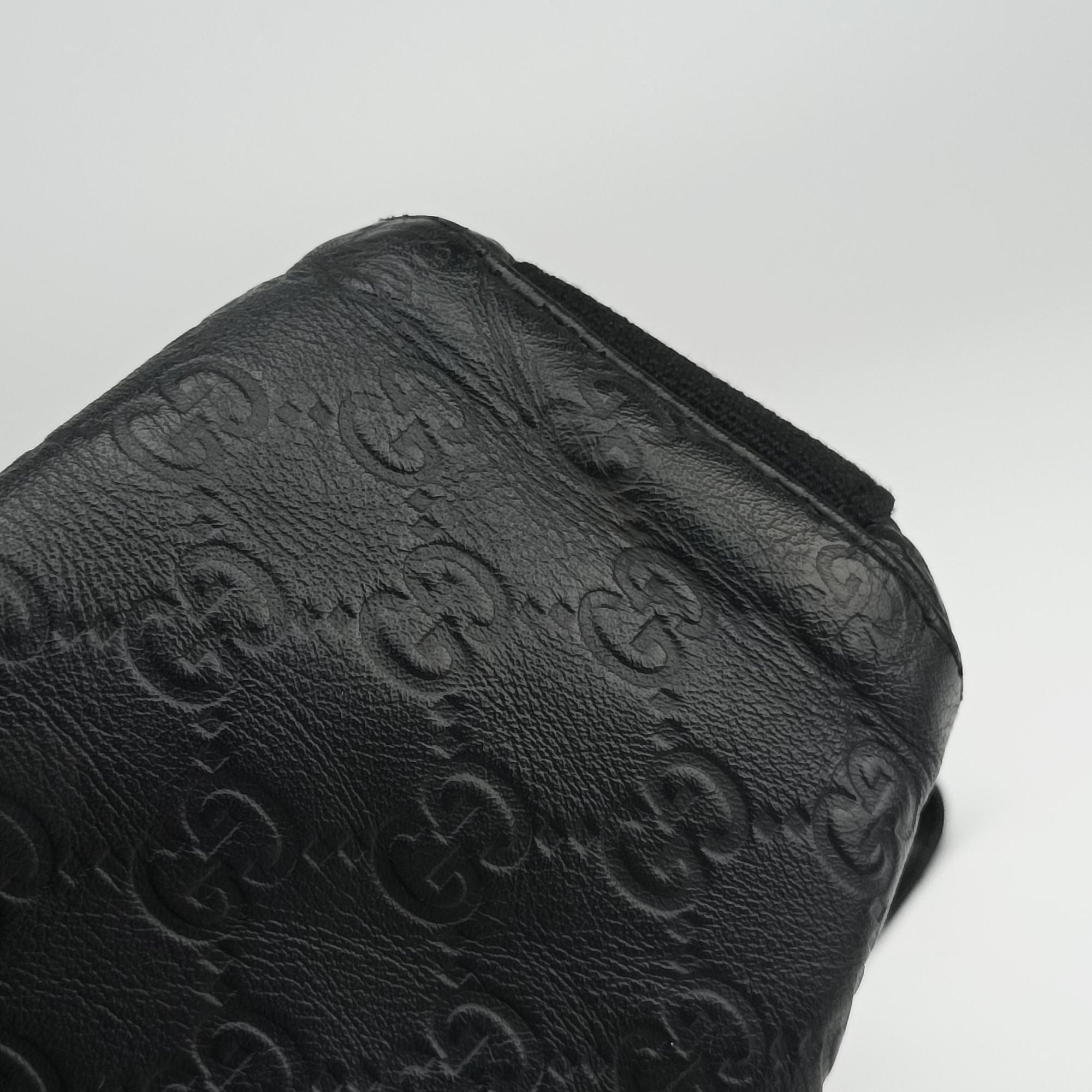 Guccissima Rubber Messenger Black Leather 246067 D011630899グッチシマ メッセンジャー ブラック レザー 246067 D011630899