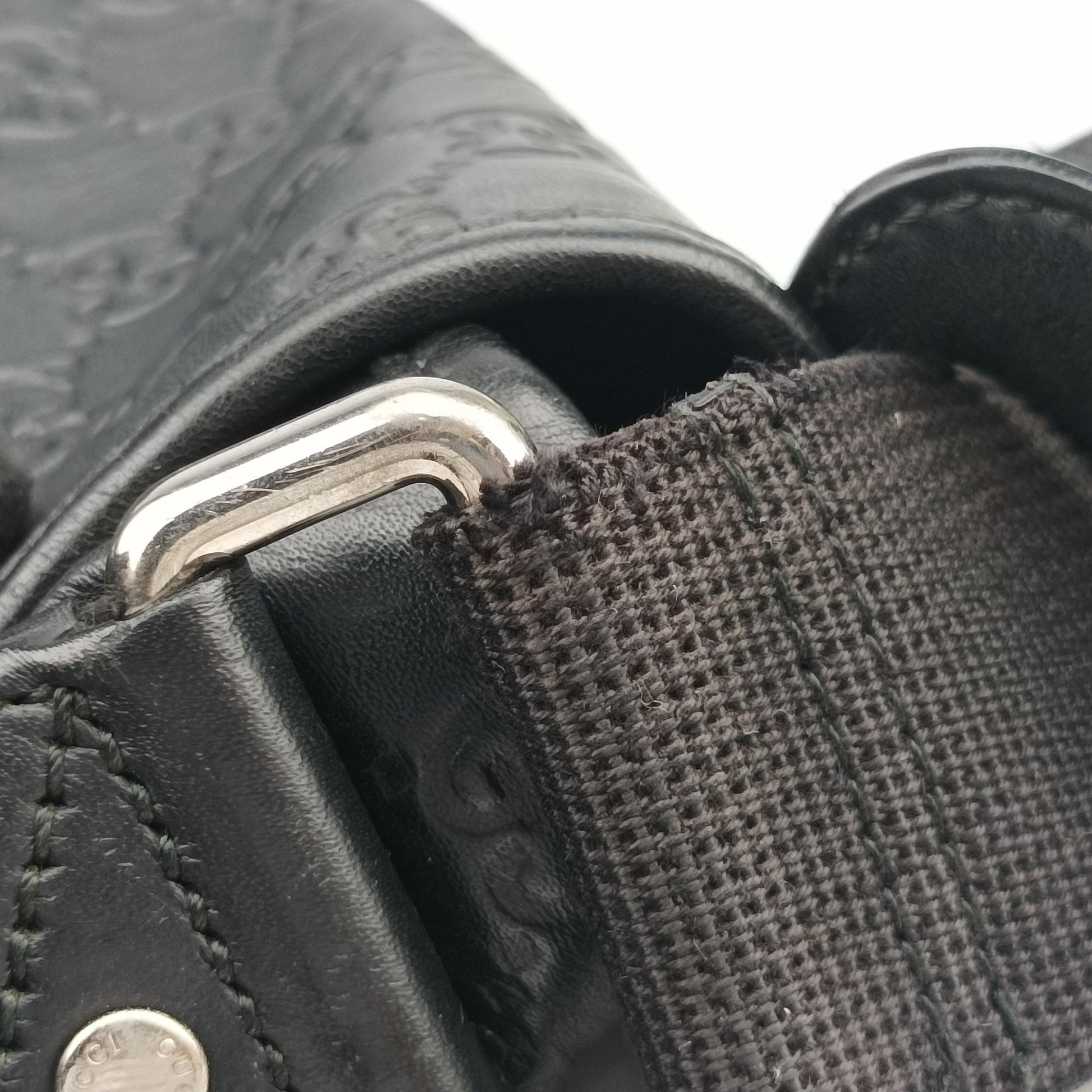 Guccissima Rubber Messenger Black Leather 246067 D011630899グッチシマ メッセンジャー ブラック レザー 246067 D011630899