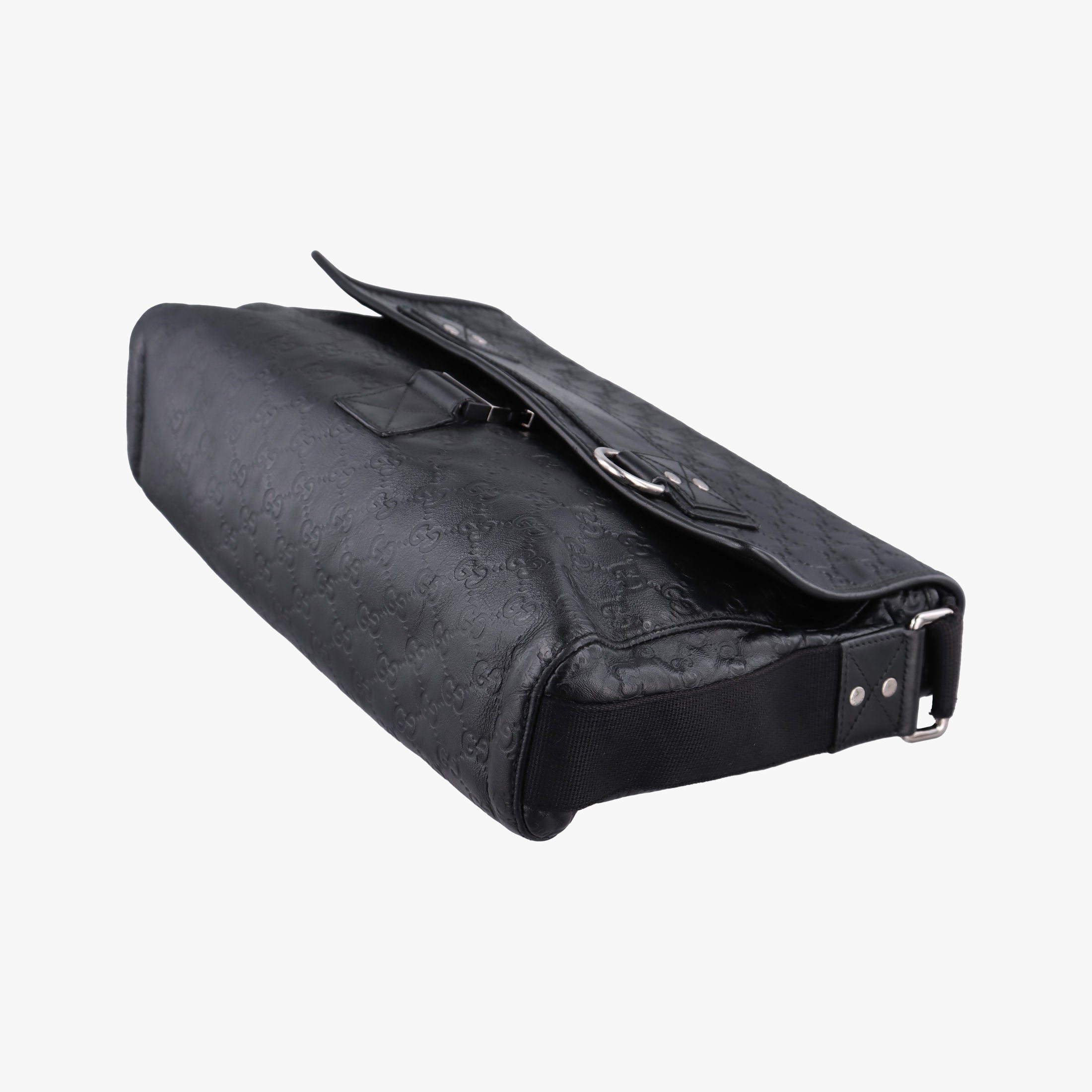 Guccissima Rubber Messenger Black Leather 246067 D011630899グッチシマ メッセンジャー ブラック レザー 246067 D011630899