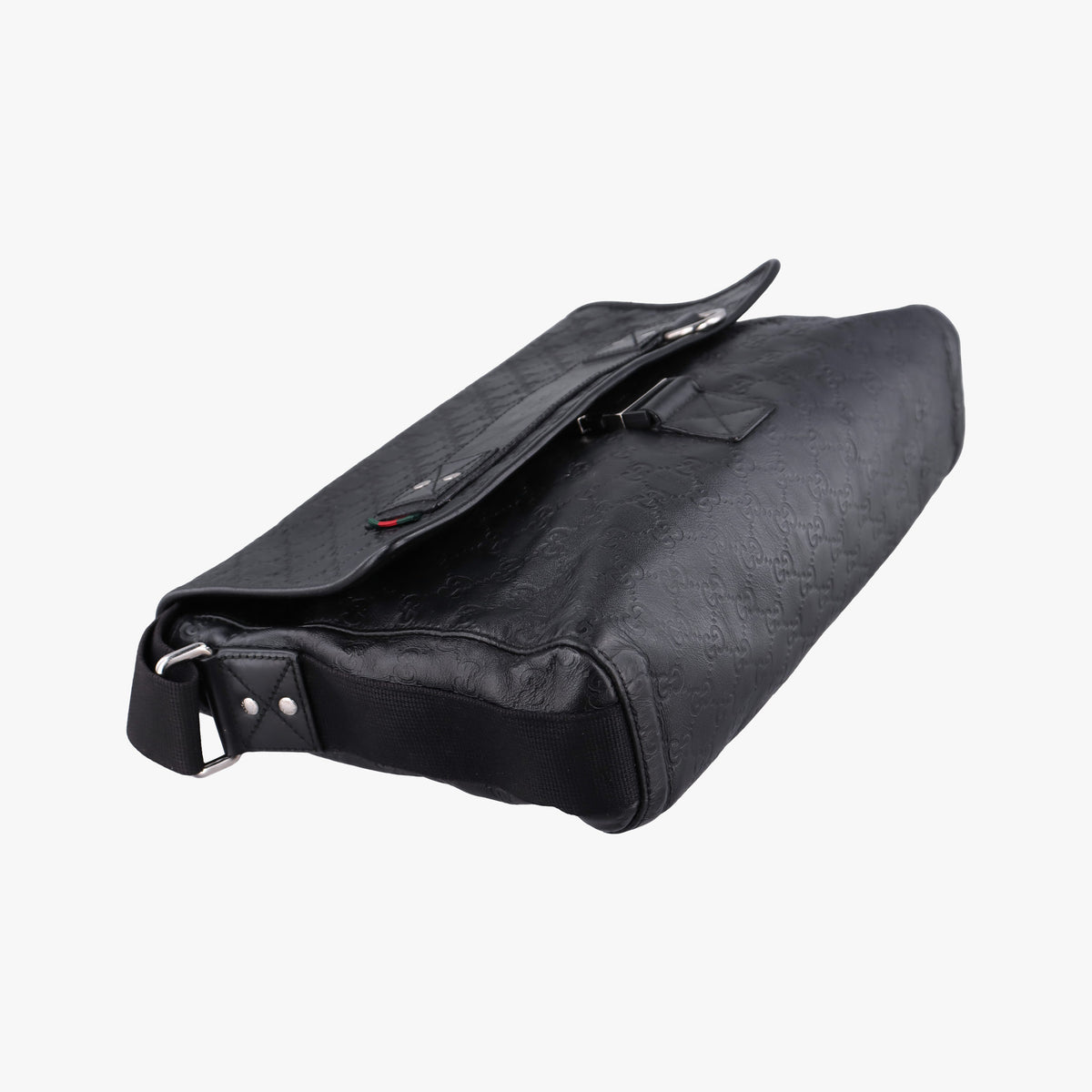 Guccissima Rubber Messenger Black Leather 246067 D011630899グッチシマ メッセンジャー ブラック レザー 246067 D011630899