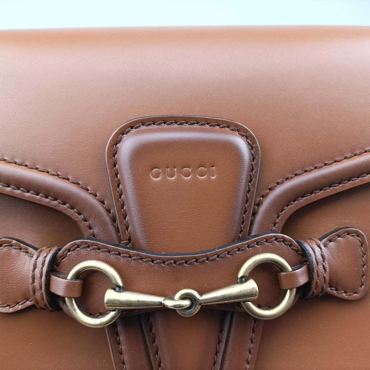 Secondhand Gucci Lady Web Horsebit Brown leather 380573 shoulderbag | stylenewstar