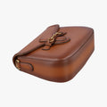 Secondhand Gucci Lady Web Horsebit Brown leather 380573 shoulderbag | stylenewstar