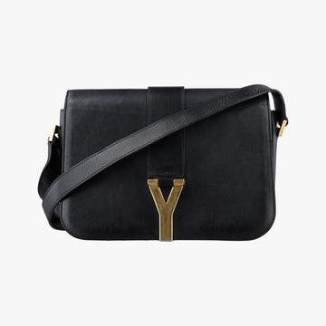 Secondhand Yves Saint Laurent Y Ligne Black Leather 311214 shoulderbag | stylenewstar