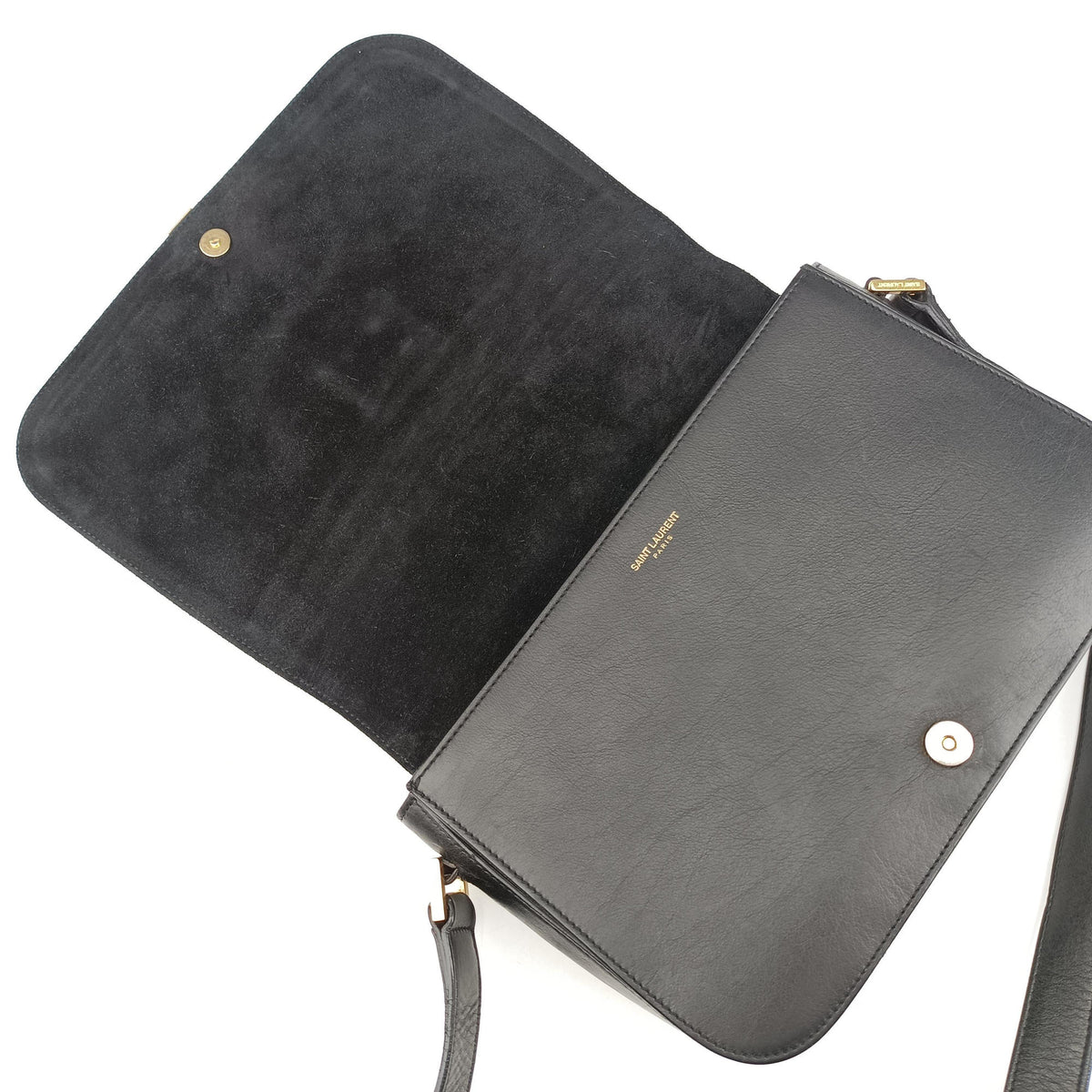 Secondhand Yves Saint Laurent Y Ligne Black Leather 311214 shoulderbag | stylenewstar