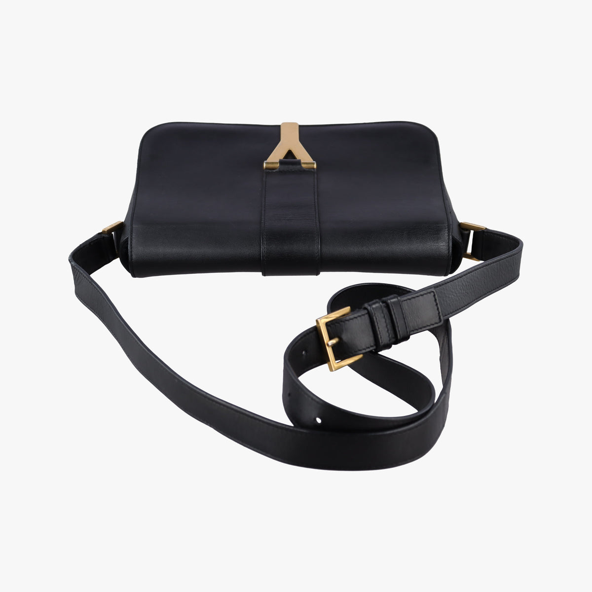 Secondhand Yves Saint Laurent Y Ligne Black Leather 311214 shoulderbag | stylenewstar