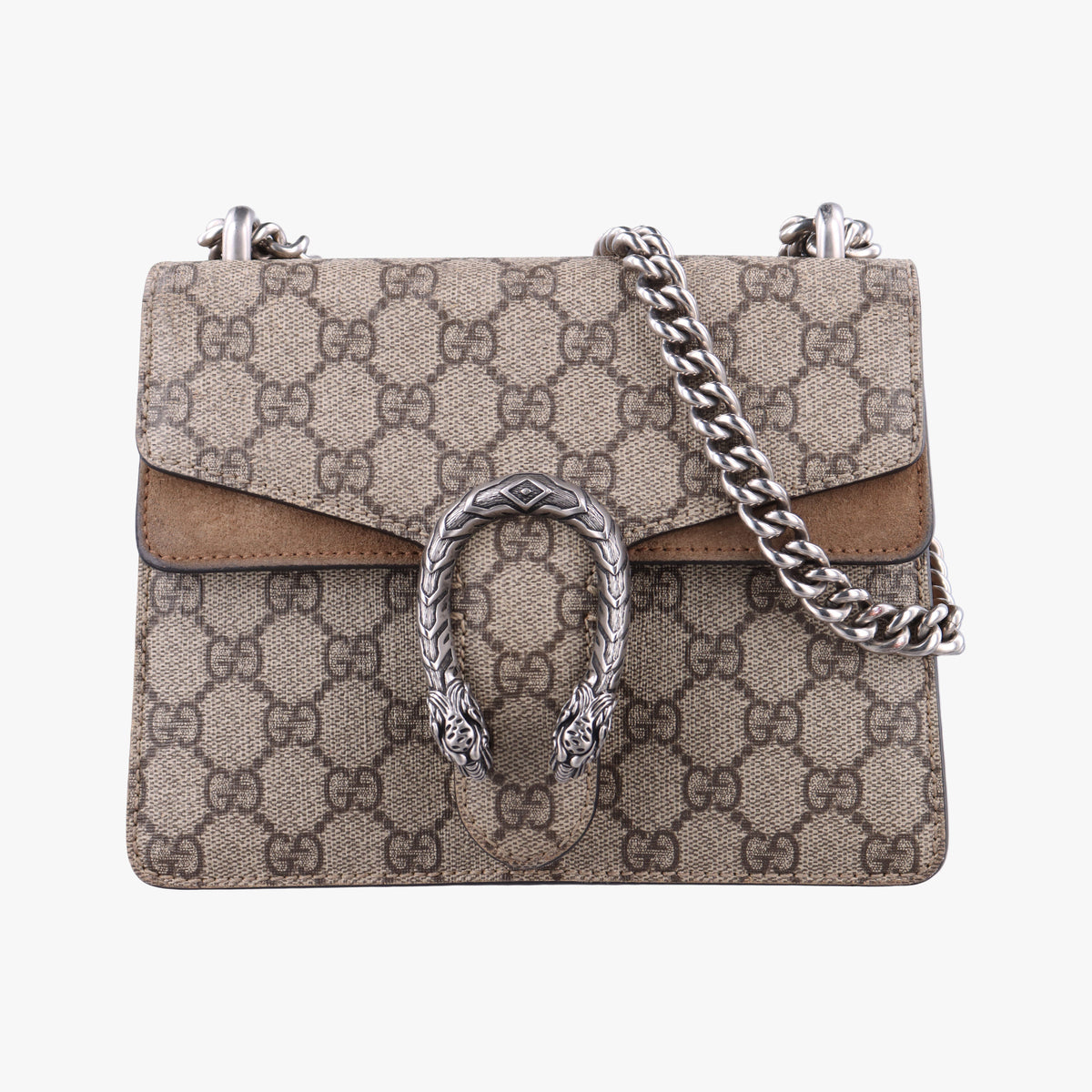 Pre-owned Gucci Dionysus Beige×Brown PVC coated canvas × suede 421970 shoulderbag | stylenewstar