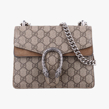 Pre-owned Gucci Dionysus Beige×Brown PVC coated canvas × suede 421970 shoulderbag | stylenewstar