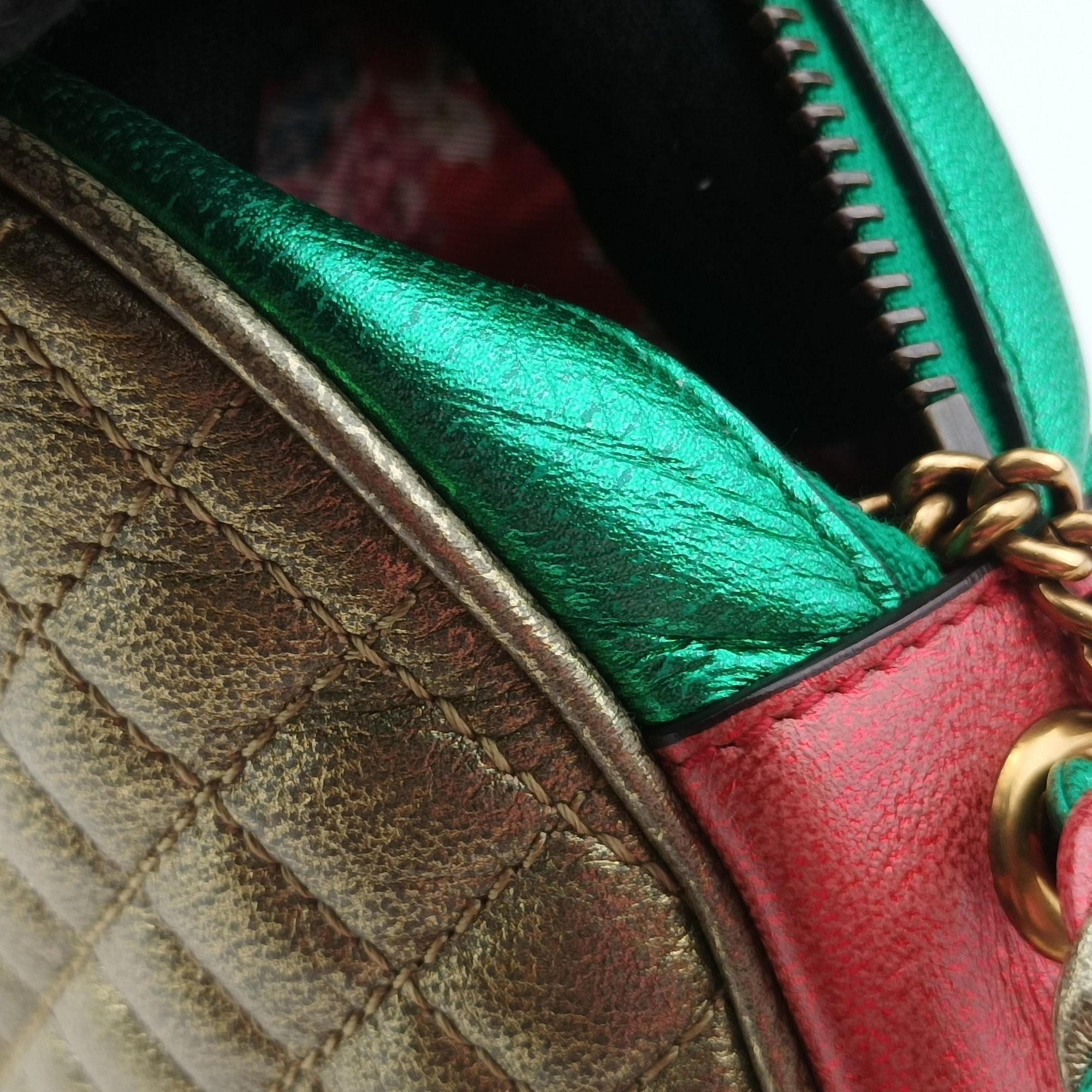 Laminate Red×Green Leather 534951 ラミネート レッド×グリーン レザー 534951 