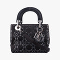 Lady Dior Black Silk 19-MA-0118レディディオール ブラック シルク 19-MA-0118