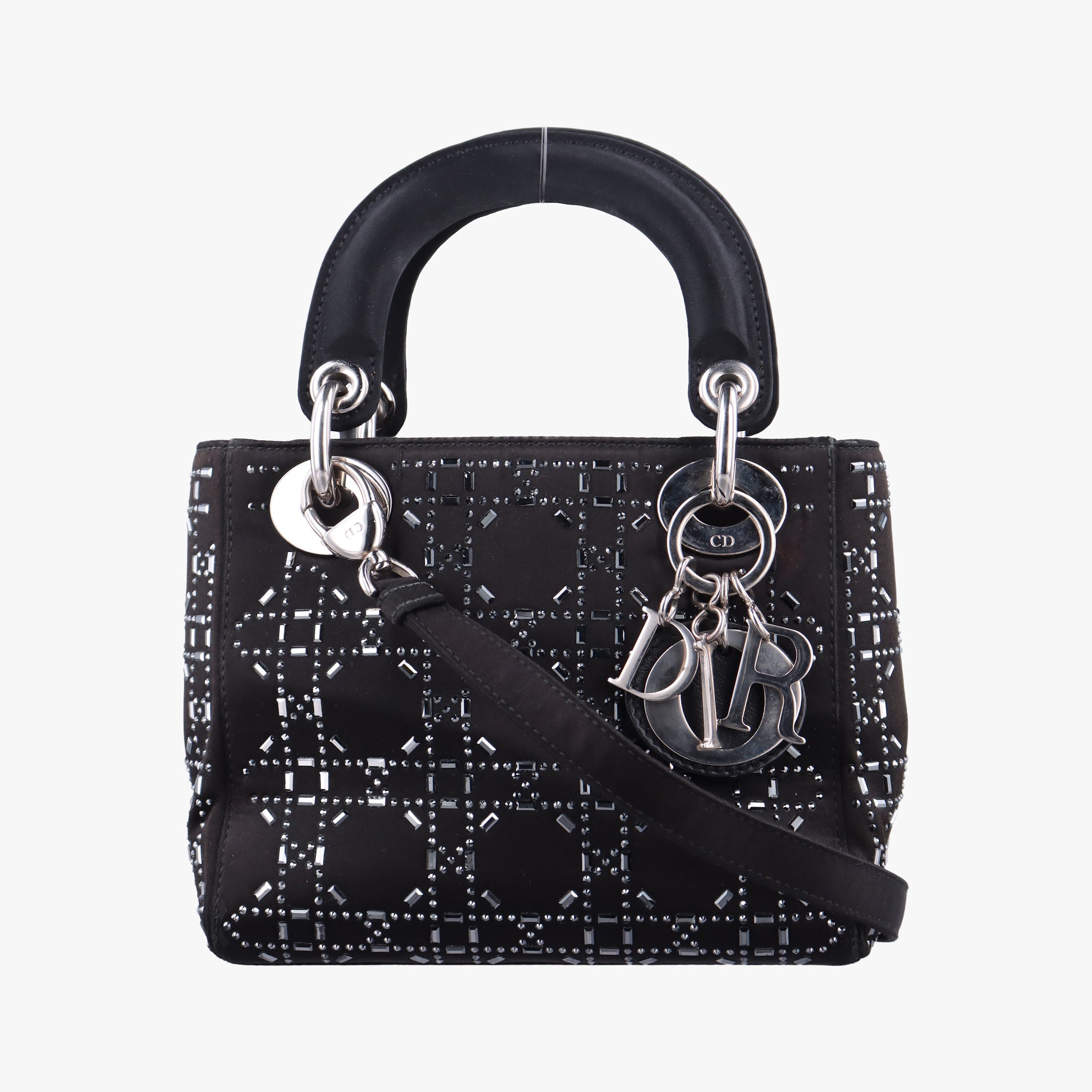 Lady Dior Black Silk 19-MA-0118レディディオール ブラック シルク 19-MA-0118
