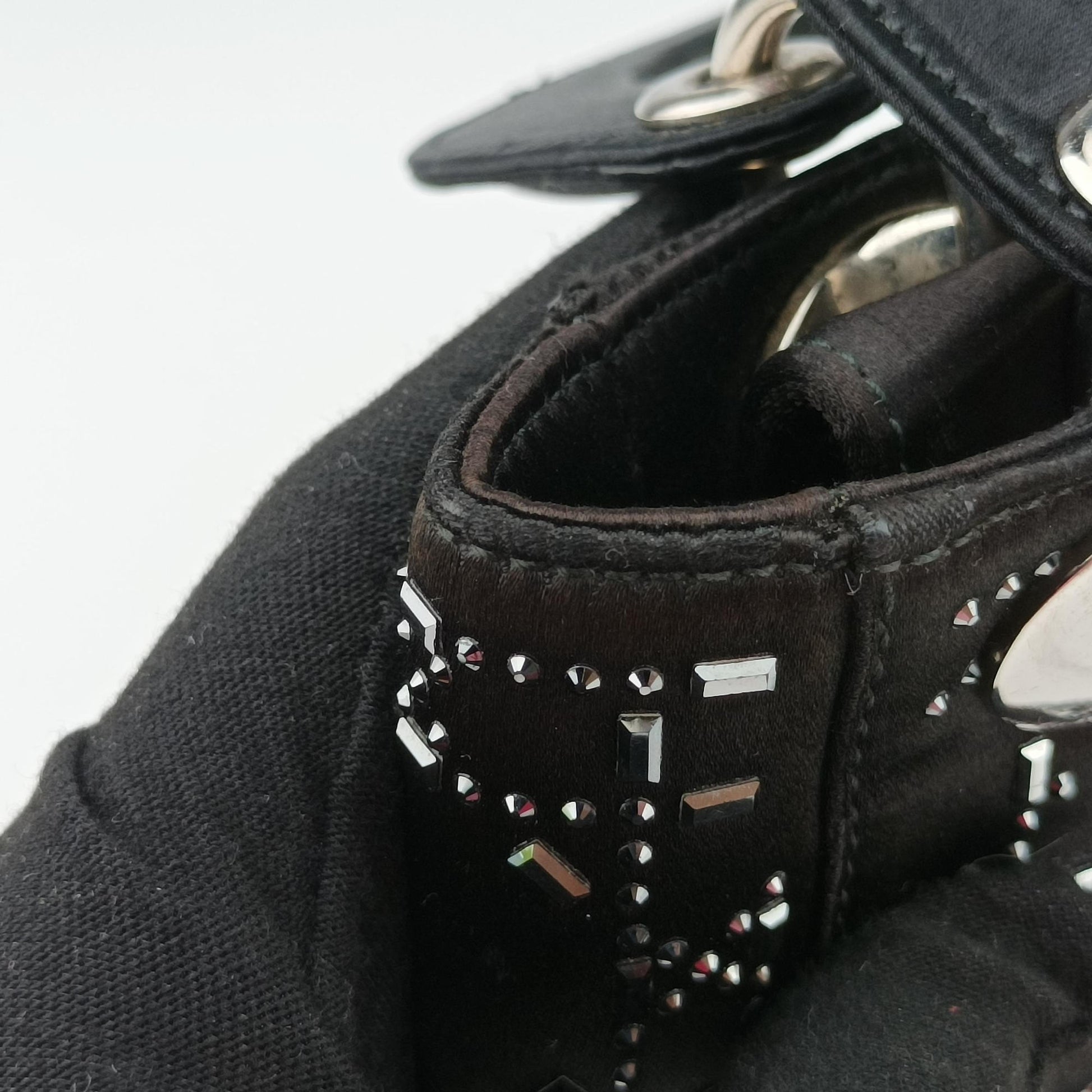 Lady Dior Black Silk 19-MA-0118レディディオール ブラック シルク 19-MA-0118