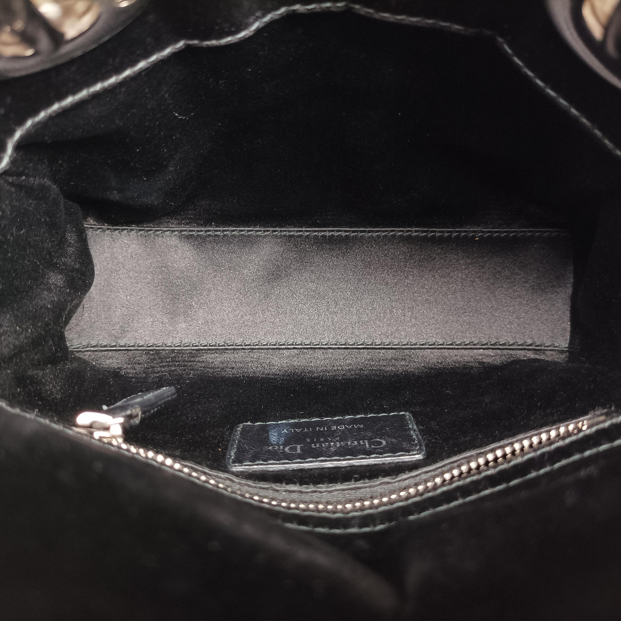 Lady Dior Black Silk 19-MA-0118レディディオール ブラック シルク 19-MA-0118