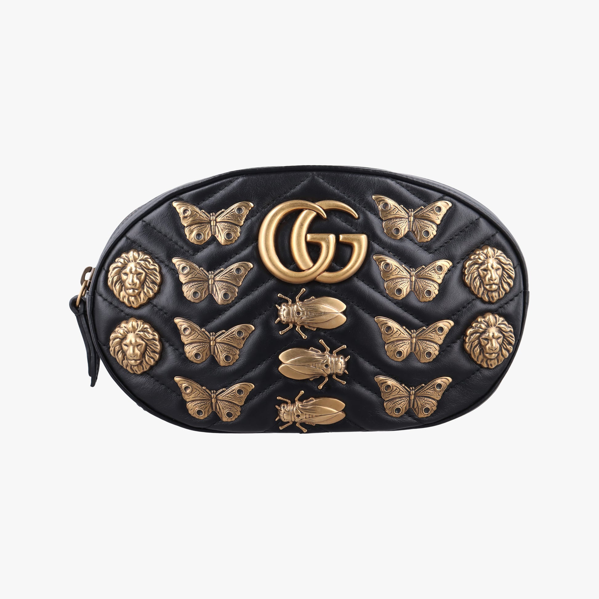 GG Marmont Animalier Black Leather 491294 B022840027GG マーモント アニマリエ ブラック レザー 491294 B022840027