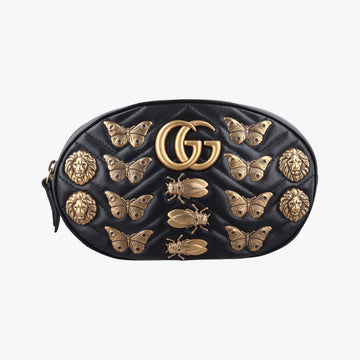 GG Marmont Animalier Black Leather 491294 B022840027GG マーモント アニマリエ ブラック レザー 491294 B022840027