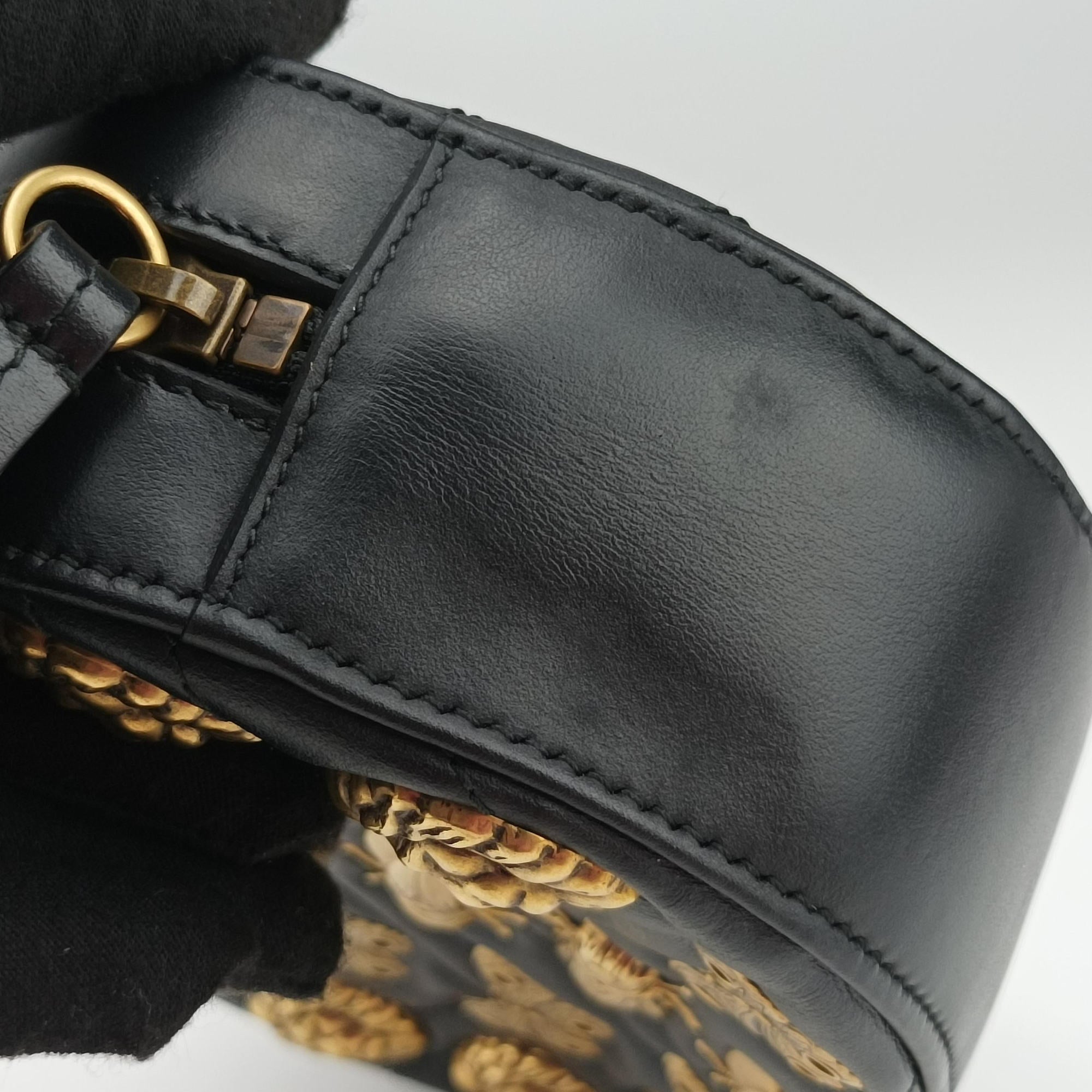 GG Marmont Animalier Black Leather 491294 B022840027GG マーモント アニマリエ ブラック レザー 491294 B022840027