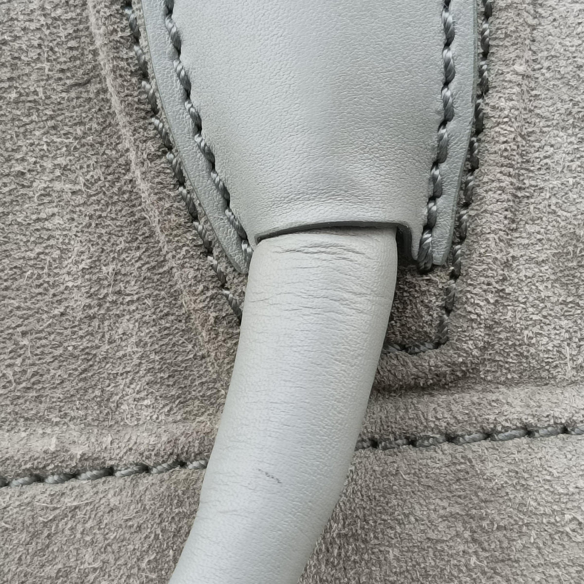 Pre-owned Celine Luggage Small Square Phantom GreenGrey Suede  handbag | stylenewstar