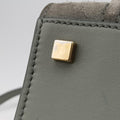 Pre-owned Celine Luggage Small Square Phantom GreenGrey Suede  handbag | stylenewstar