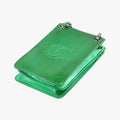 Pre-owned Chanel Cocomark phone holder Green Patent Leather A92304 shoulderbag | stylenewstar