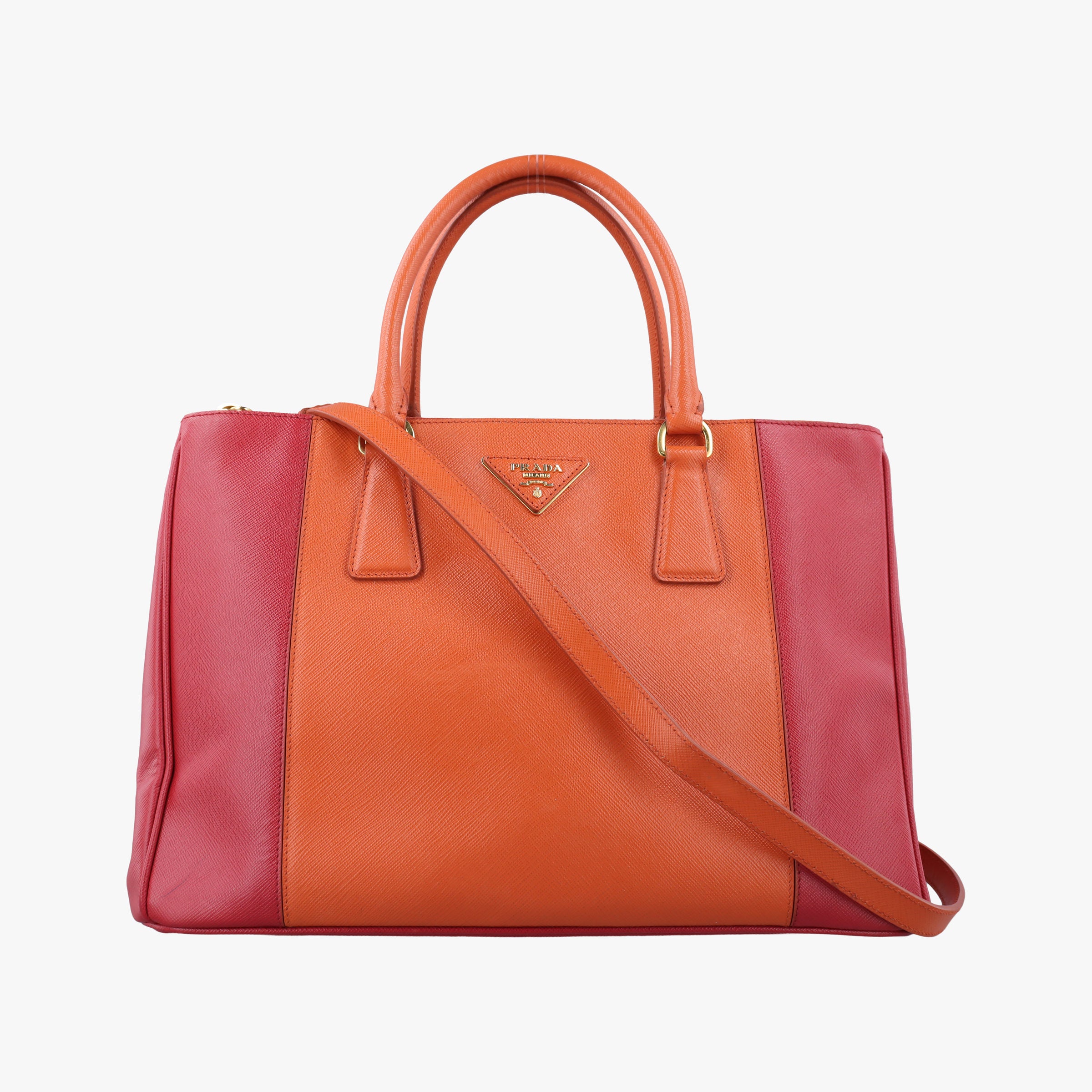 Galleria Orange×red SAFFIANO Leather BN1844 14 Xガレリア オレンジ×レッド サフィアーノレザー BN1844 14 X